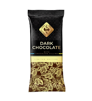 Dark chocolate (black) with chocolate filling, 100g